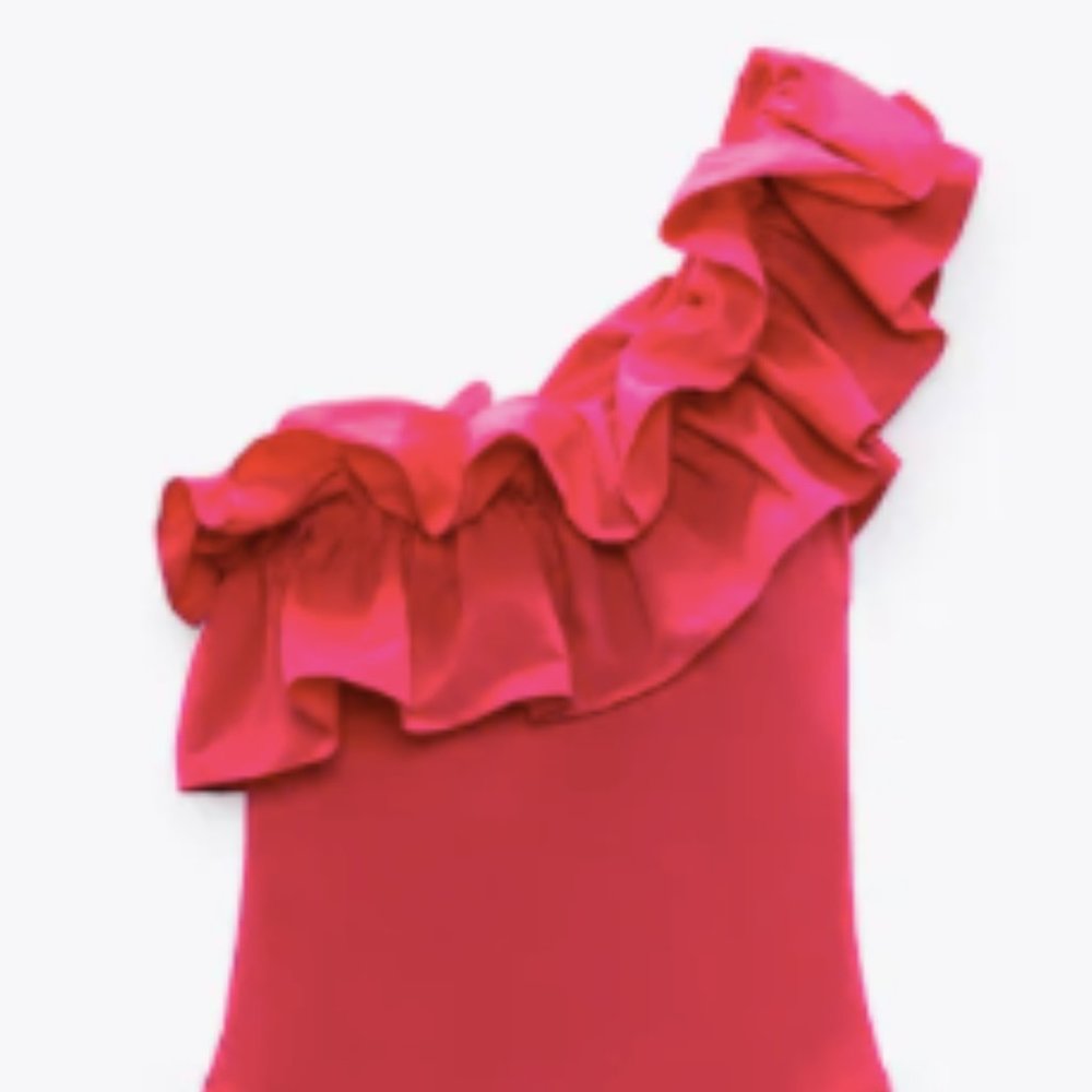 ZARA Swimsuit with Maxi Ruffles - Fuschia - Size XL